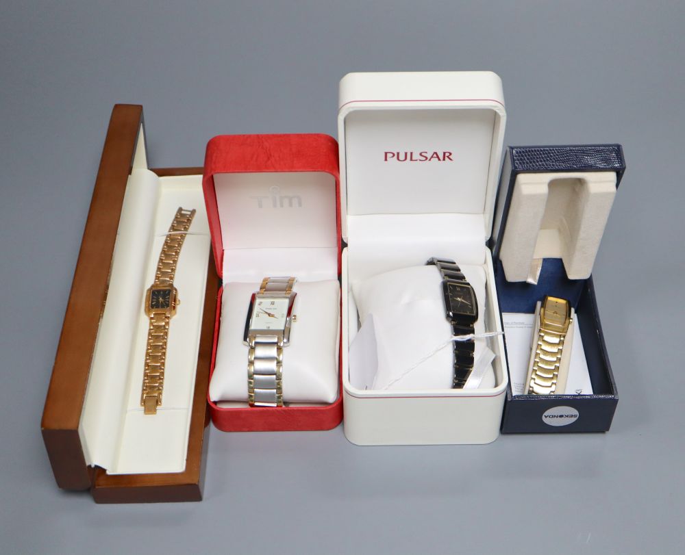 A collection of vintage and fashion ladies wristwatches,